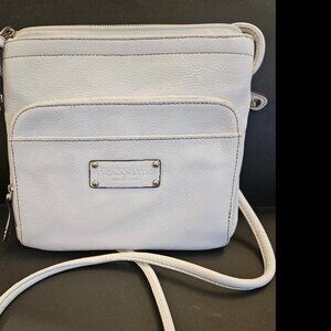 Tignanello white leather crossbody bag 9X8"